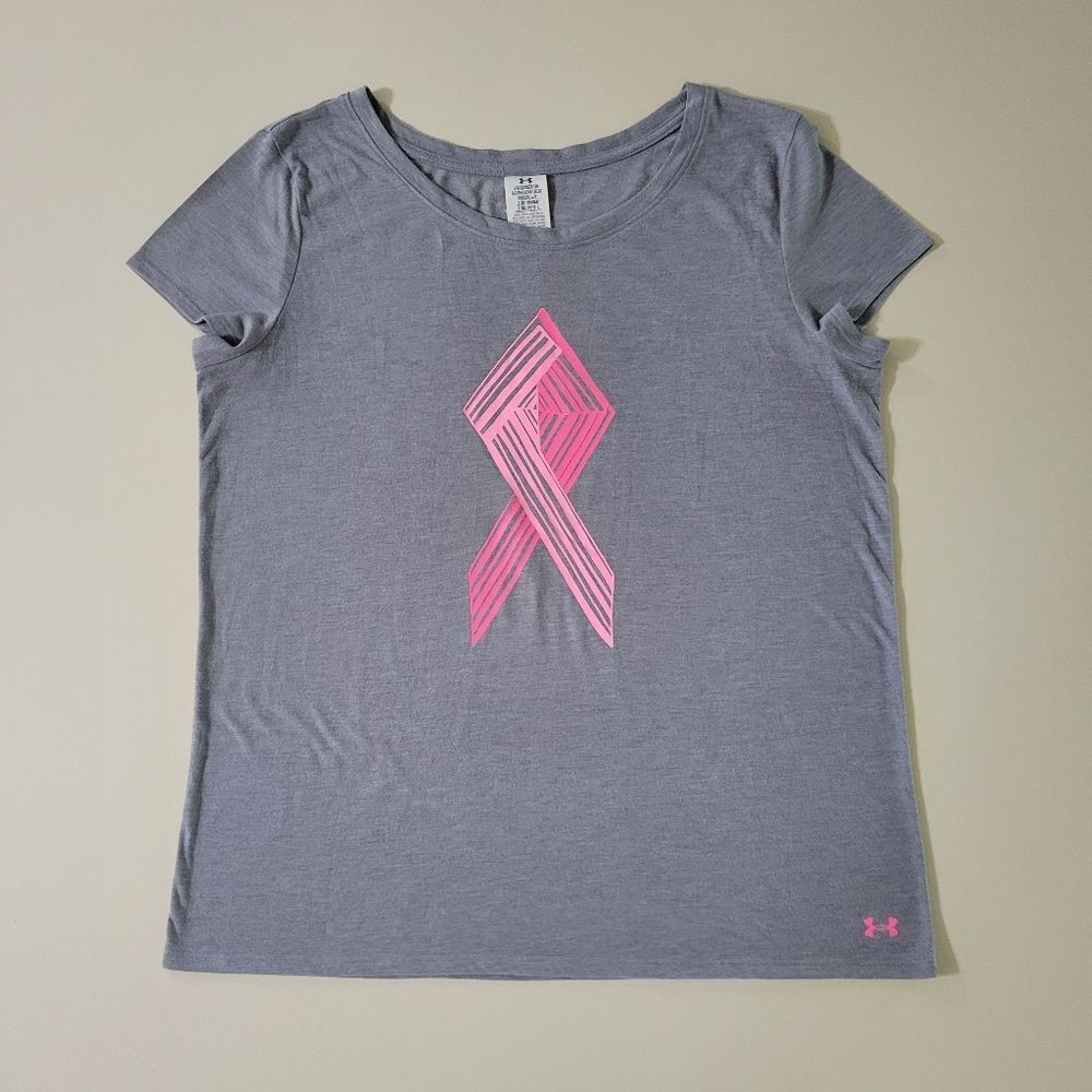 Under Armour Women's HeatGear® Gray Graphic Short Sleeve Crewneck Pullover Top